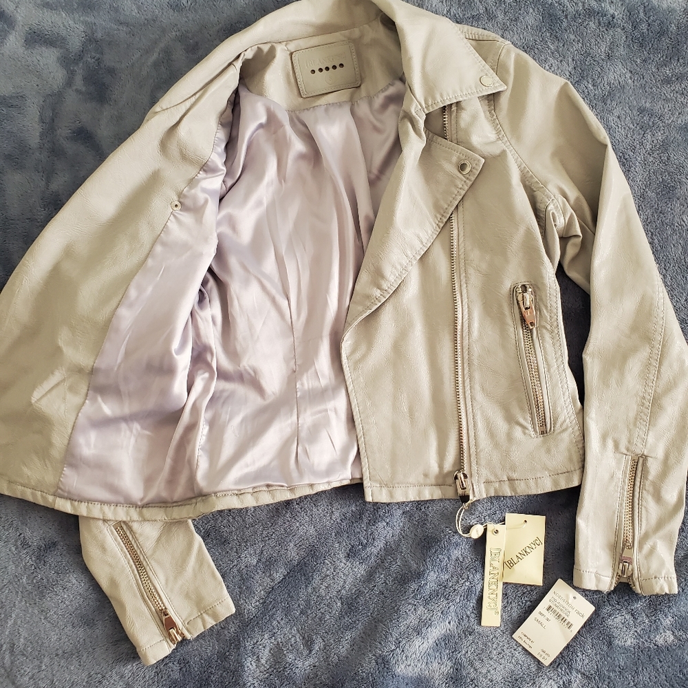 BlankNYC faux lether jacket, Small, light gray